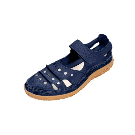 

Pgeraug womens slippers Summer New Leisure Fashion Large Size Hollow Breathable Women s Sandals mens slippers Blue 42