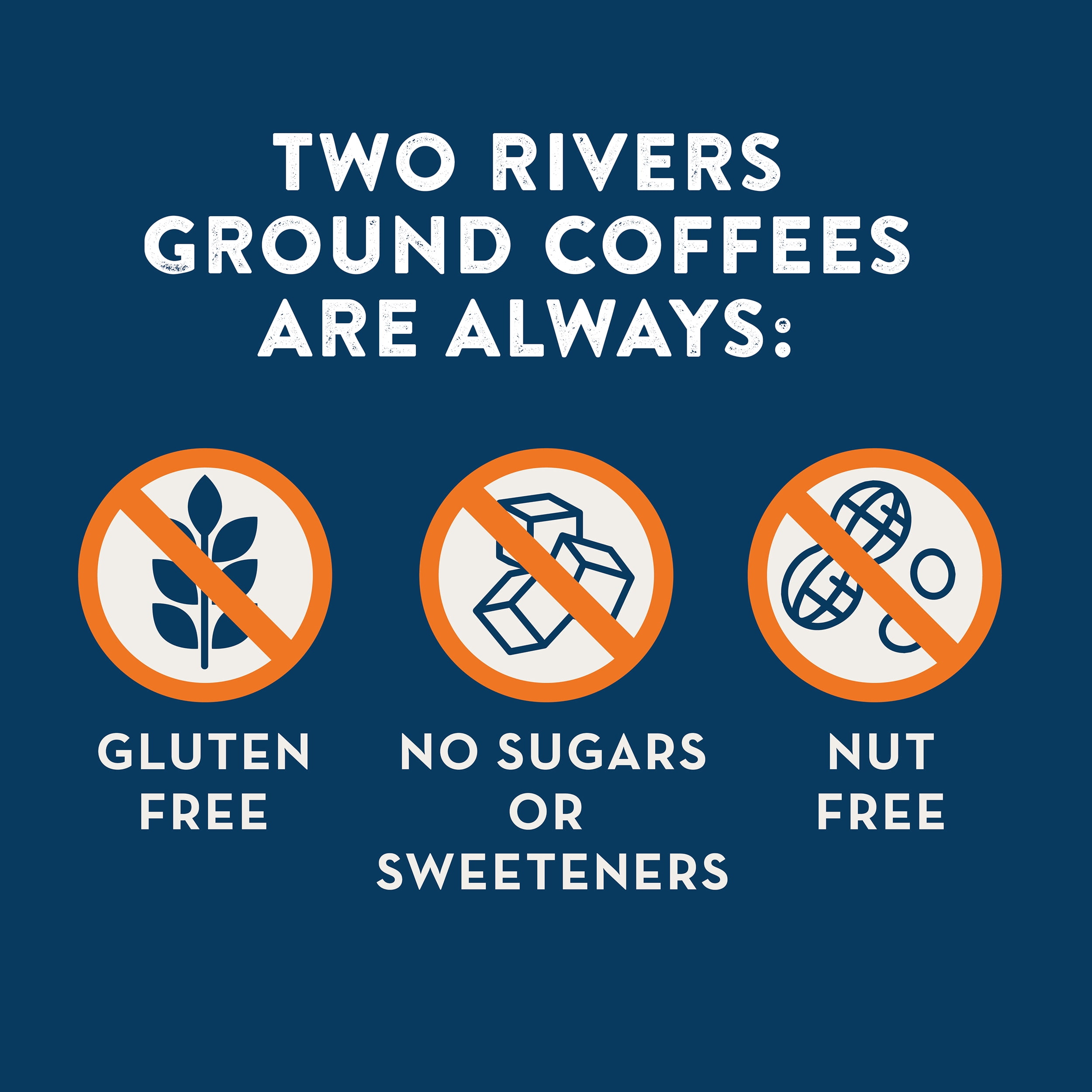 Two Rivers Coffee Flavored Ground Coffee 100% Arabica Coffee Beans, French Toast, 10 Oz. 6-Pack