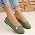 thumbnail image 4 of IEMIEMIEM Women's Slip On Flats Square Toe Fashion Casual Leather Chunky Low Heels Ballet Flats Wide Comfortable Walking Shoes Slip-On Loafers Dress Shoes Green 8 Wide, 4 of 7