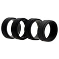 thumbnail image 1 of Juego de anillos de boda de silicona con líneas de 2 capas - Negro de ROQ para hombres - Anillo de 4 x 9 mm, 1 of 1