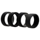 thumbnail image 1 of Juego de anillos de boda de silicona con líneas de 2 capas - Negro de ROQ para hombres - Anillo de 4 x 9 mm, 1 of 1