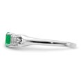 thumbnail image 3 of Auriga Fine Jewelry 925 Sterling Silver Emerald and White Sapphire Engagement Ring Size 8 for Women, 3 of 5