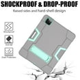 thumbnail image 6 of iPad Pro 11 inch 2nd Generation 2020 Shockproof Case, iPad Pro 11 2020 Case, Dteck Heavy Duty Anti-impact Rugged Hybrid 3 Layer Full Body Protection Case Built-in Kickstand, Gray+Mint, 6 of 6