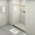 thumbnail image 2 of TrumanPick Sliding Glass Shower Doors 60" W x 76"H Sliding Door 3/8"(10mm) Clear Tempered Glass, with Buffer, Brushed Gold, 2 of 7