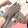 thumbnail image 4 of Clearance! Baberdicy Fashion Women's Keep Warm Winter Cuff Soft Lining Button Decoration Gloves Khaki, 4 of 4