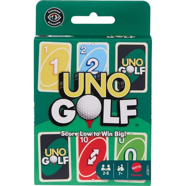 Juego de cartas Mattel UNO Golf para niños, adultos y familiares a partir de 7 años