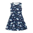 thumbnail image 3 of FOR U DESIGNS 9-10 Yeard Old Little Girls Tank Dresses Shark Print Swing Twirly Dresses for Party Dance Vacation Stretchy A-Line Fit Midi Dresses Size 3-4T, 3 of 6
