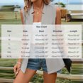 thumbnail image 4 of Noric Women Sleeveless Notch Lapel Long Waistcoat Single Button Gathered Waist Suit Vest Relaxed Fit Pocket Office Casual Layering Outerwear, 4 of 9