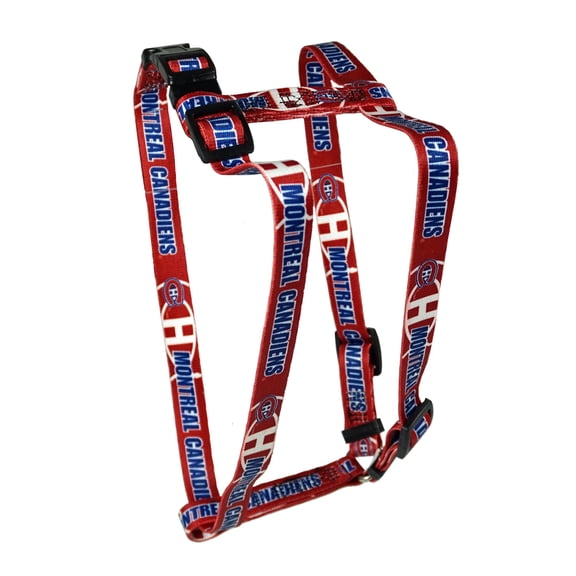 Montreal Hockey Canadiens Extra Small XS 5/8 Inch Wide Adjustable Dog Harness 8" - 14"