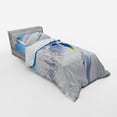 thumbnail image 2 of Ambesonne Winter Bedding Set 3 Pcs, Skiing Extreme Sports, Twin, Blue White Yellow, 2 of 2