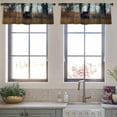 thumbnail image 3 of LALILO Kitchen Curtain Valance Big Wild Running Meadow Red Rod Pocket Window Curtain 52"x 18" Set of 2, 3 of 5