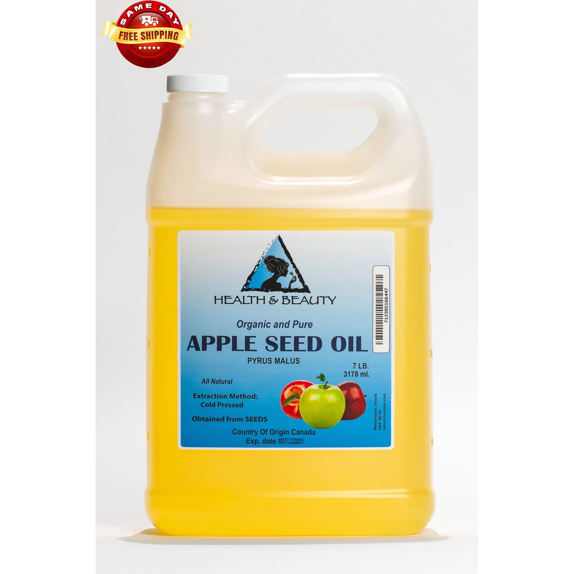 Apple Seed Oil Organic Carrier Cold Pressed Premium Natural 100% Pure 7 Lb