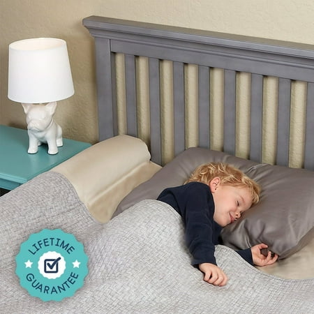 Rail Travel Timetable Inflatable Bed Bumpers for Toddlers | Travel Bed Rail, Blow-up Bed Bumper with Non-Skid Cover ()