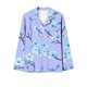 thumbnail image 3 of Puntoco Conjunto De Pijama Informal De Manga Larga Con Estampado De Moda Informal Para Mujer (1 top + 1 Pantalón) Conjunto De Solapa De Manga Larga Azul Xxl, 3 of 4