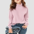 thumbnail image 2 of Staki Girls Knit Long Sleeve Top Girl's Print Fuzzy Top Sweaters Crewneck Long Sleeve Loose Furry Pullovers(5-6 Years,Pink), 2 of 6