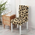 thumbnail image 4 of Chic Cheetah Dining Chair Covers Set of 4 Abstract Animal Texture Design Washable Polyester Stretch Slipcovers Removable Protector for Aesthetic Kitchen, 4 of 7