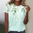thumbnail image 1 of Fiudx Ofertas Flash Del Día Camiseta de Manga Corta con Cuello Redondo y Estampado Retro para Mujer, 1 of 4