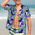 thumbnail image 7 of Pofeuu Cute Halloween Print Hawaiian Shirt for Men Sleeves Casual Button Down Summer Beach Dress Shirts T-Shirts,Large, 7 of 7
