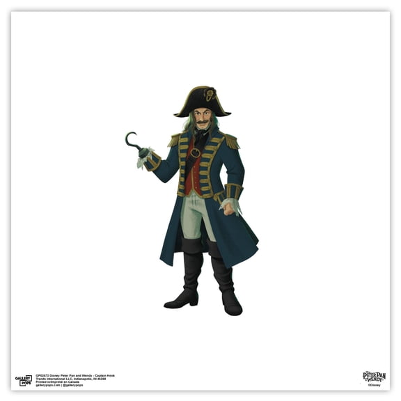 Gallery Pops Disney Peter Pan & Wendy - Captain Hook Wall Art, Unframed Version, 12" x 12"