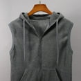 thumbnail image 5 of symoid Mens Jackets Vest- Fashion Sleeveless Solid Hooded Risecoat Slim Jacket Blouse Tops Shirt Gray M, 5 of 6