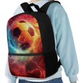 thumbnail image 4 of Uourmeti Flame Soccer Design Spacious Storage Backpack, 17 Inch Smooth Zipper School Backpack High Quality Student Bookbag for Adults, 4 of 6