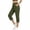 27# Army Green, variant on Petite Capri Pants for Women High Waist Pull on Workout Yoga Pants with Pockets Tummy Control Leggings Crop Straight Athletic Trouser White M