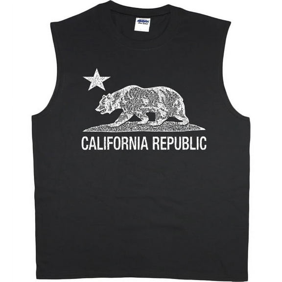 White California bear t-shirt sleeveless t-shirt muscle tee for men