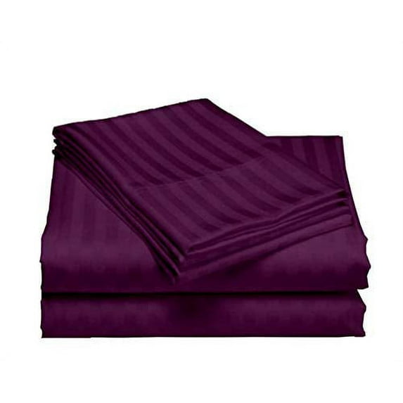 Alive Pixels Pillow Covers Purple Stripe 100 Percent Pure Cotton Super Soft 2-Pieces Pillowcases 450TC (Body 20x54, Purple)