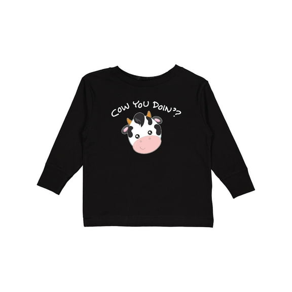 Inktastic Cow You Doin'? Cute Cow Boys or Girls Long Sleeve Toddler T-Shirt