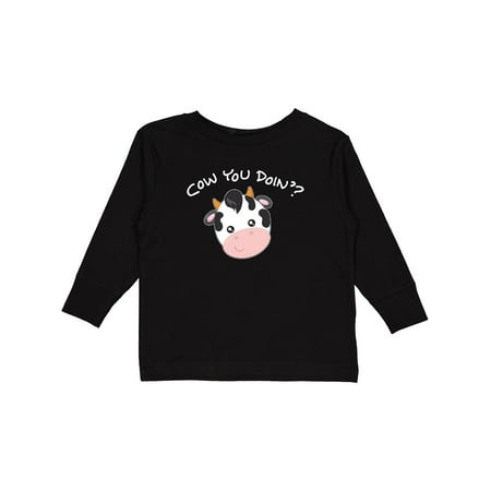 

Inktastic Cow You Doin - Cute Cow Gift Toddler Boy or Toddler Girl Long Sleeve T-Shirt