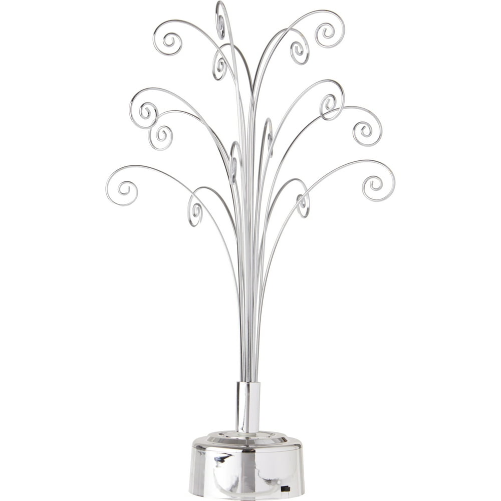 Bard's Rotating 15 Ornament Display Tree, Silvertoned, 17" H Walmart