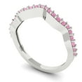thumbnail image 2 of 0.23 ctw Wedding Band for Women - 14K White Gold Simulated Pink Diamond Stackable Eternity Ring, 2 of 6