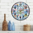 thumbnail image 3 of Yayeee Wall Clock Battery Operated 9.5" Silent Quartz Non-Ticking for Living Room Decor, Blue Retro Pattern, 3 of 8