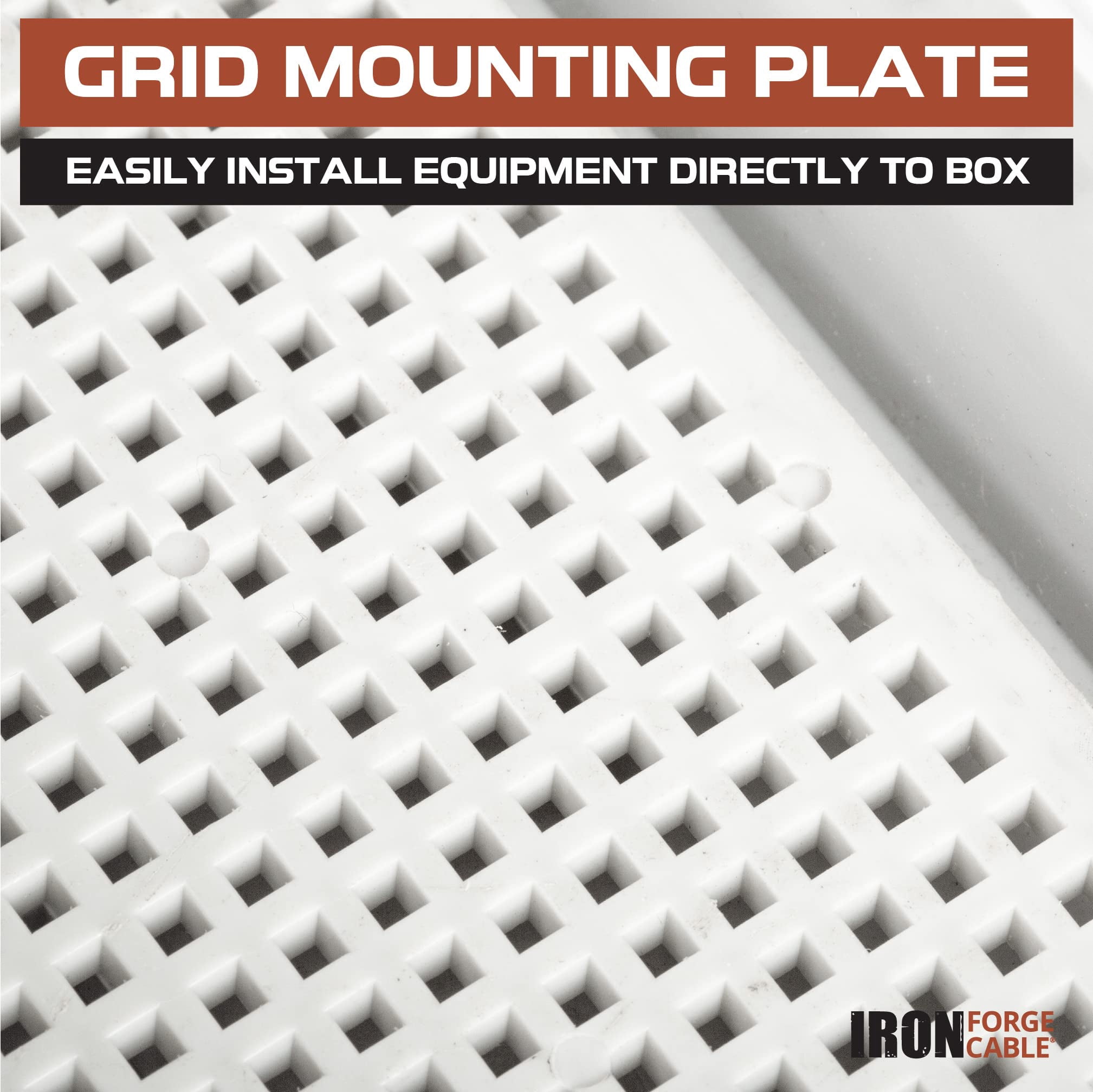 Iron Forge Cable Waterproof Junction Box - Outdoor Electrical Enclosure - Plastic Project Boxes with Mounting Plate, Wall Brackets, Weatherproof Hinged White Panel Cover - IP65-15x11 Inch