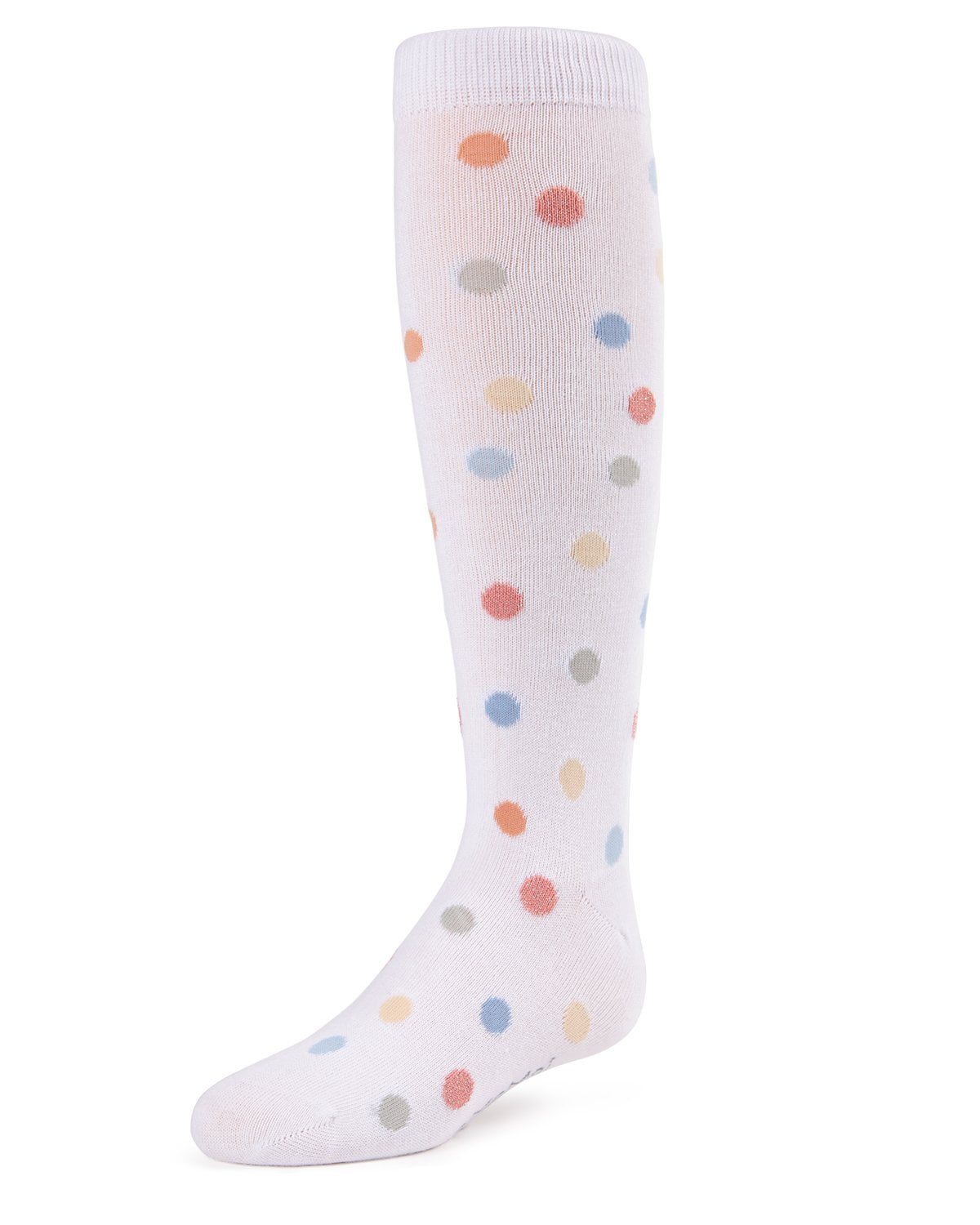 MeMoi Polka Point Girls Knee Socks Polka Dot Socks by MeMoi 2 / White