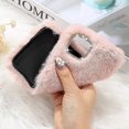 thumbnail image 4 of Funda de peluche para iPhone 11 Pro, bonita funda protectora peluda y esponjosa con pelo de conejo de imitación de cristal, funda suave para teléfono, 4 of 5