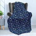 thumbnail image 4 of Fishes Soft Flannel Fleece Blanket, Silhouettes of Aquarium Animals in Watercolor Effect Marine Life Illustration, Cozy Plush for Indoor and Outdoor Use, 70" x 90", Navy Blue Seafoam, by Ambesonne, 4 of 5