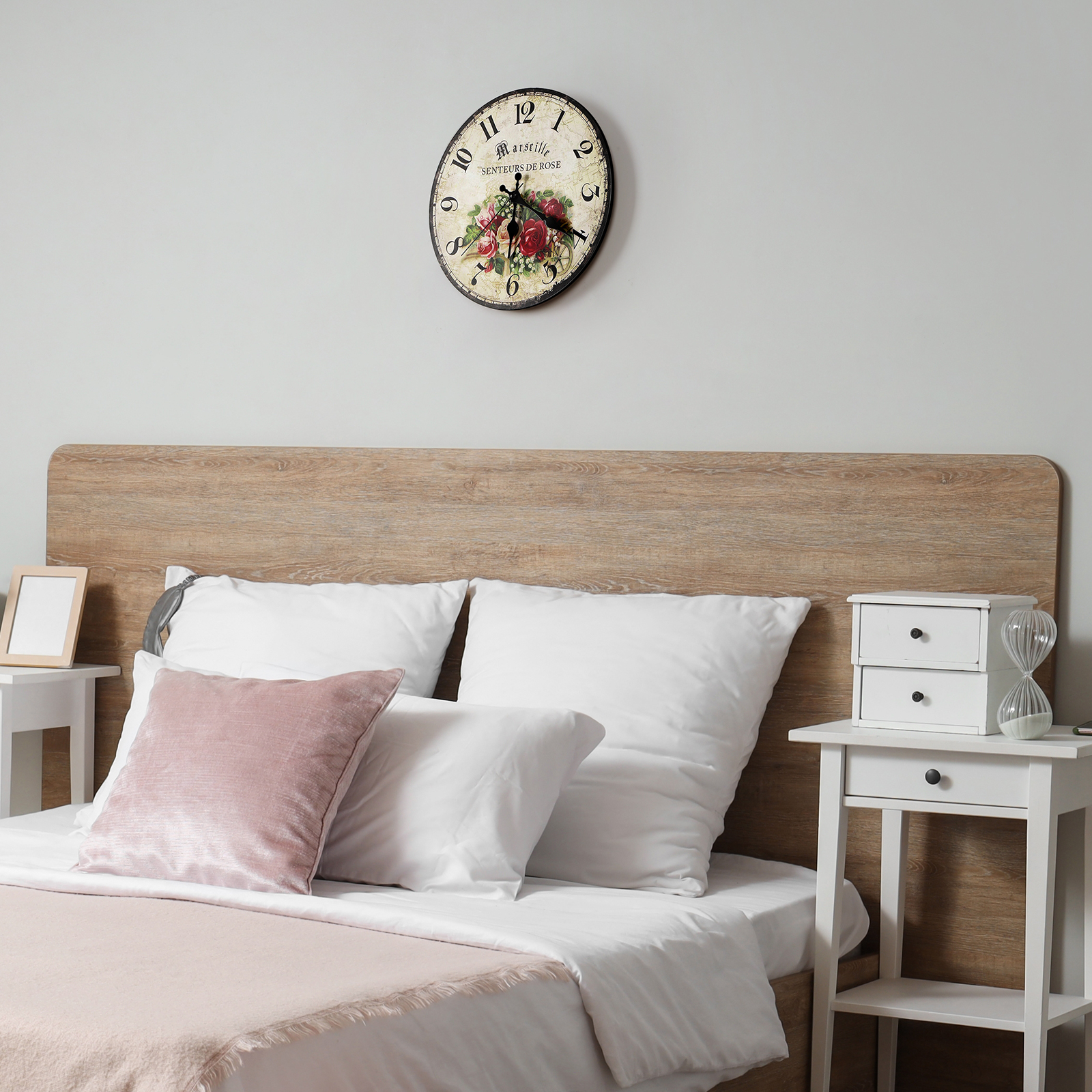 12”MDF Wall Clock - Rose