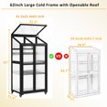 thumbnail image 5 of TOPMAX 62inch Height Wood Large Greenhouse Balcony Portable Cold Frame with Wheels and Adjustable Shelves for Outdoor Indoor Use, Black, 5 of 10