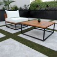 thumbnail image 3 of SEI Meubles Taradale Table Basse et Chaise d'Extérieur en Blanc/brun Set de 2, 3 of 3
