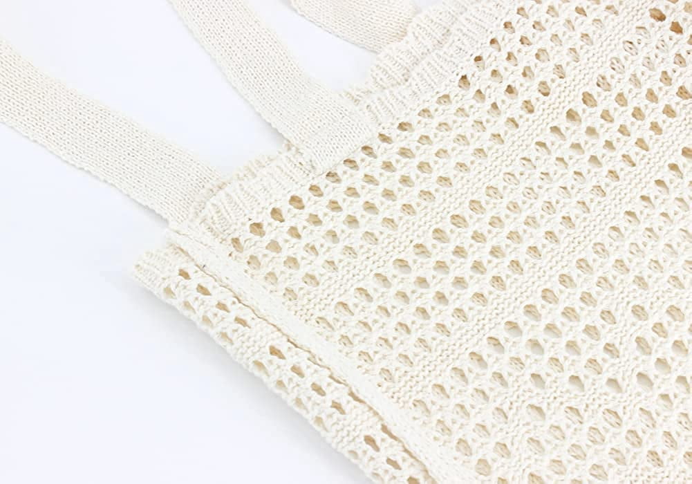 CoCopeaunts Summer Beach Bag, Women Hollow Knitted Bag Fashion Large Crochet Shopping Shoulder Bag Handbag Vacation Purse