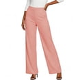 thumbnail image 6 of Women's Straight Leg Yoga Pants, High Waisted Stretchy Versatile Summer Business Casual Trousers with Pockets, 6 of 6