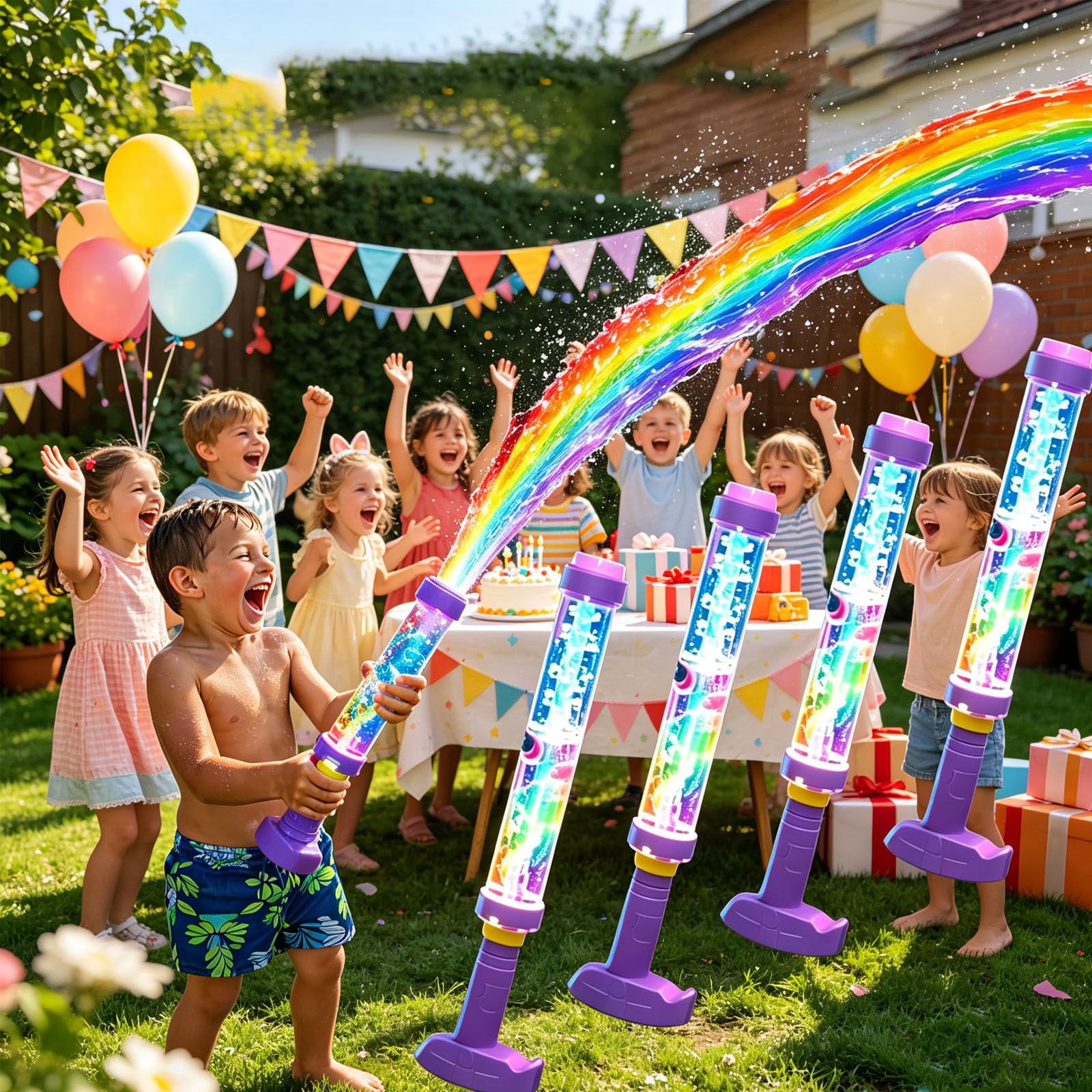 Glowing Rainbow LED Water Blaster, User-Friendly Simple Operation, Sturdy & Practical, Versatile Summer Party Toy