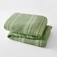 thumbnail image 3 of Better Homes & Gardens 3-Piece Green Waffle Stripe Comforter Set, King, 3 of 4