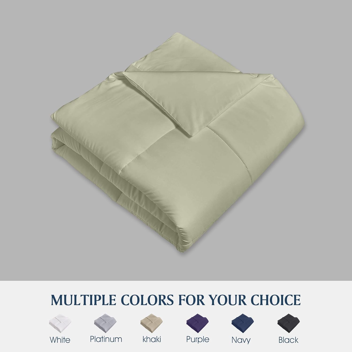 Blue Ridge Home Fashions Down Alternative Quilt Comforter for All Season, Full/Queen, Sage