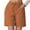 Brown, variant on Shorts for Women 2026 Summer Linen Elastic High Waist Wide Straight Leg Relaxed Fit Casual Shorts with Pockets