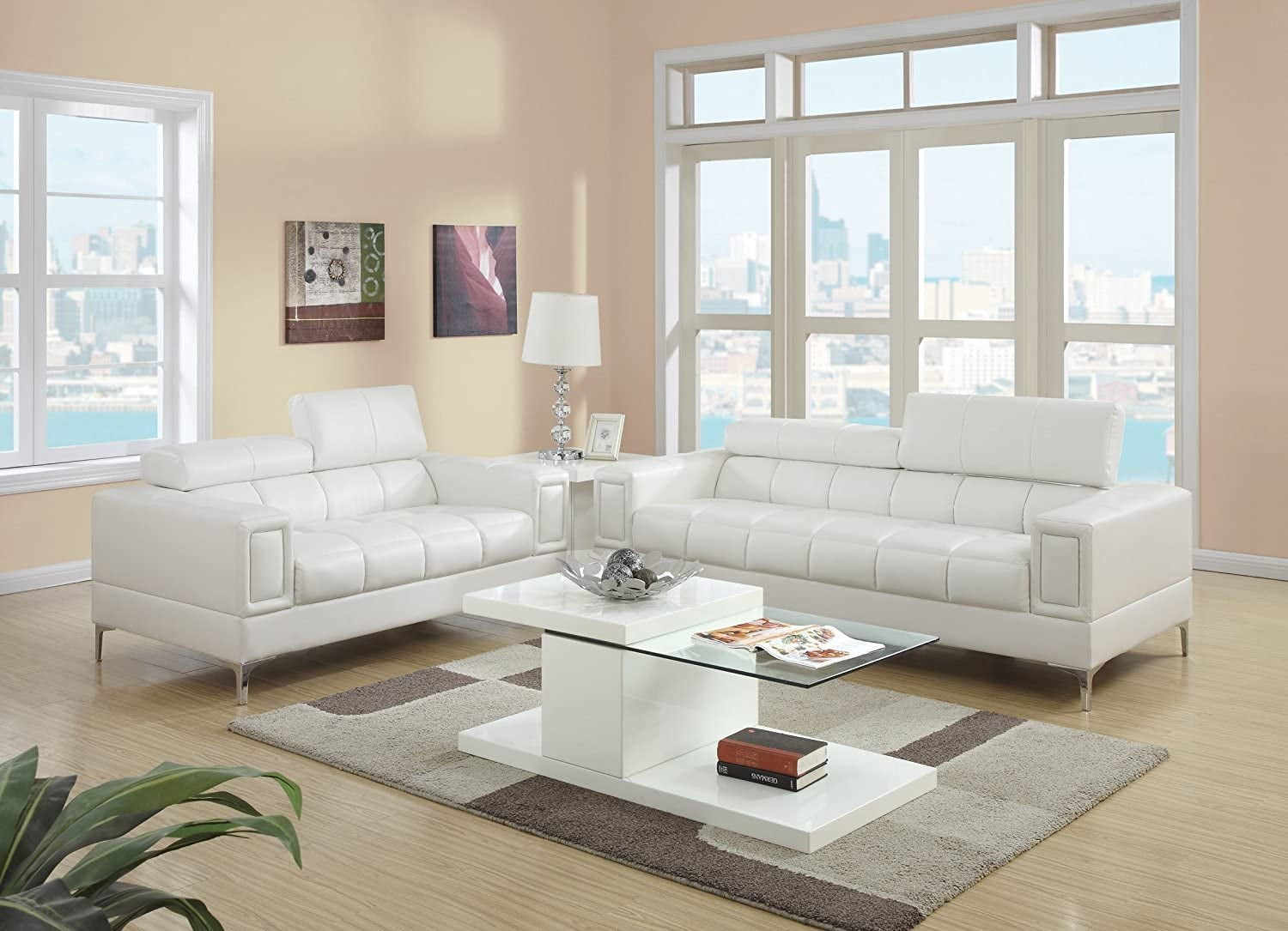 bonded leather sofa set