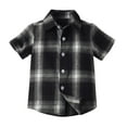 thumbnail image 2 of Plaid Shirts for Toddlers Boys 1-8 Years Short Sleeve Button-Down Tshirts Shirt Kids Casual Collared Comfort Going-Out Tees Tops Summer, 2 of 5