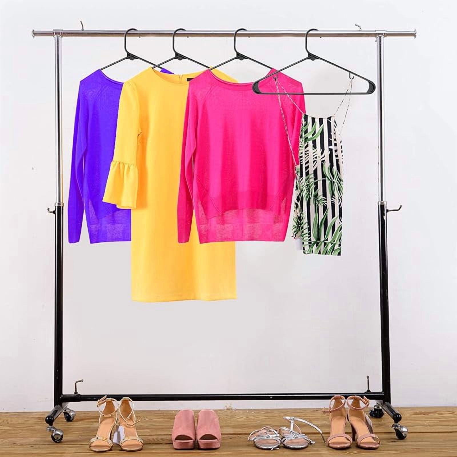 Plastic Hangers 50 Pack - Clothes Hanger with Hooks - Durable & Space Saving (Black)