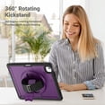 thumbnail image 5 of for iPad Air 13 2024 Case, Durable Sturdy Protection Case Hidden Folding Bracket Hand Strap and Pencil Holder for iPad Air 13 2024 with Heat Sink Hole - Purple, 5 of 12